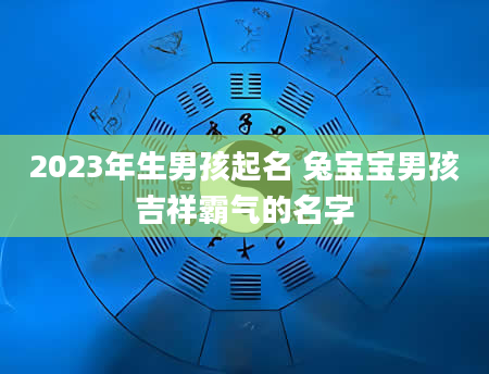 2023年生男孩起名 兔宝宝男孩吉祥霸气的名字