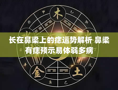 长在鼻梁上的痣运势解析 鼻梁有痣预示易体弱多病