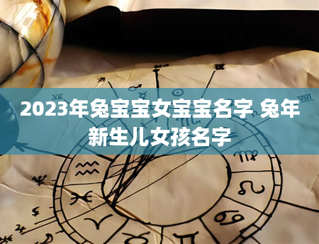 2023年兔宝宝女宝宝名字 兔年新生儿女孩名字