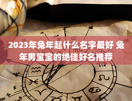 2023年兔年起什么名字最好 兔年男宝宝的绝佳好名推荐
