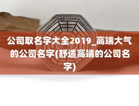 公司取名字大全2019_高端大气的公司名字(舒适高端的公司名字)