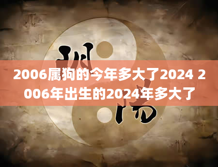 2006属狗的今年多大了2024 2006年出生的2024年多大了