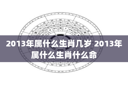 2013年属什么生肖几岁 2013年属什么生肖什么命