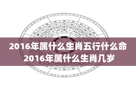 2016年属什么生肖五行什么命 2016年属什么生肖几岁