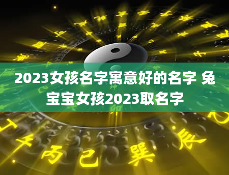 2023女孩名字寓意好的名字 兔宝宝女孩2023取名字