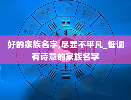 好的家族名字,尽显不平凡_低调有诗意的家族名字