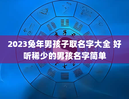 2023兔年男孩子取名字大全 好听稀少的男孩名字简单