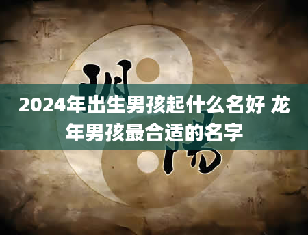 2024年出生男孩起什么名好 龙年男孩最合适的名字