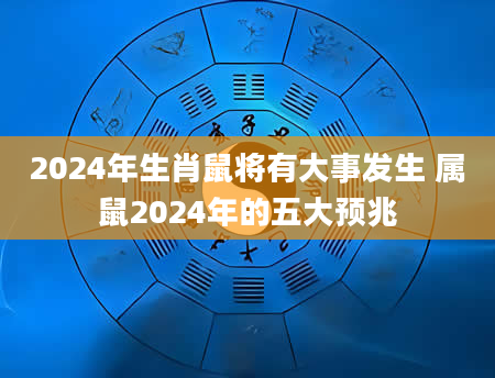 2024年生肖鼠将有大事发生 属鼠2024年的五大预兆