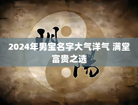 2024年男宝名字大气洋气 满堂富贵之选