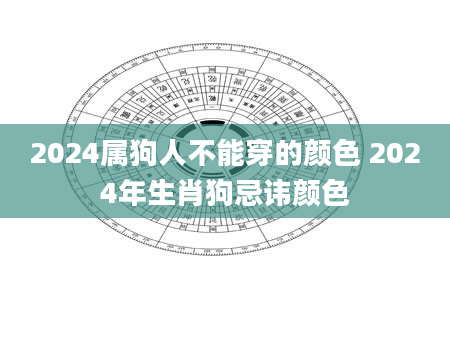 2024属狗人不能穿的颜色 2024年生肖狗忌讳颜色