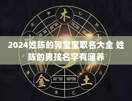 2024姓陈的男宝宝取名大全 姓陈的男孩名字有涵养