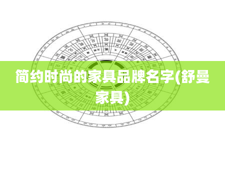 简约时尚的家具品牌名字(舒曼家具)