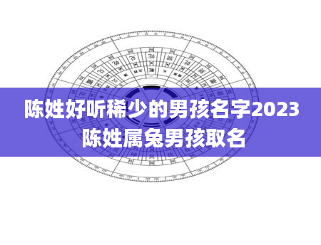 陈姓好听稀少的男孩名字2023 陈姓属兔男孩取名