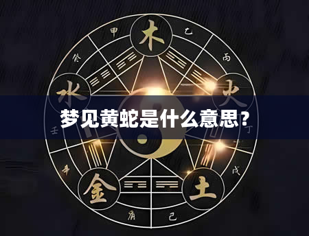 梦见黄蛇是什么意思？