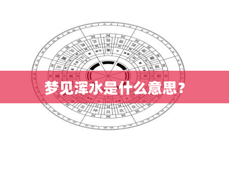 梦见浑水是什么意思？