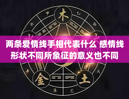 两条爱情线手相代表什么 感情线形状不同所象征的意义也不同
