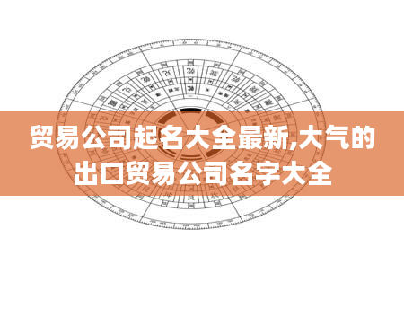 贸易公司起名大全最新,大气的出口贸易公司名字大全