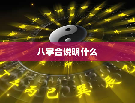 八字合说明什么