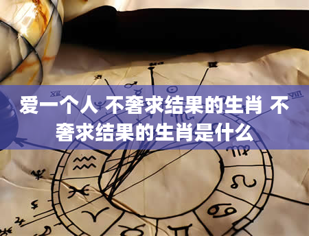 爱一个人 不奢求结果的生肖 不奢求结果的生肖是什么