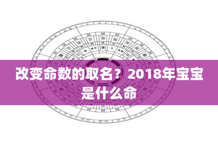 改变命数的取名？2018年宝宝是什么命