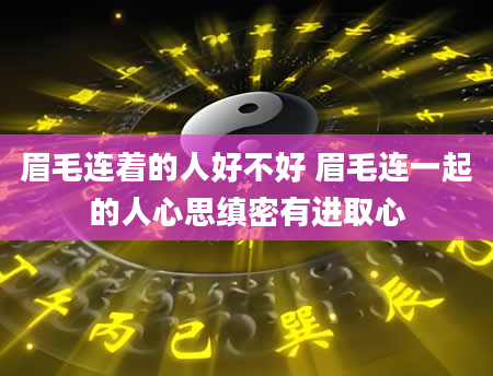 眉毛连着的人好不好 眉毛连一起的人心思缜密有进取心