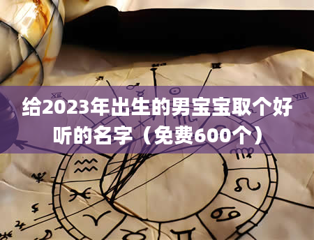 给2023年出生的男宝宝取个好听的名字（免费600个）