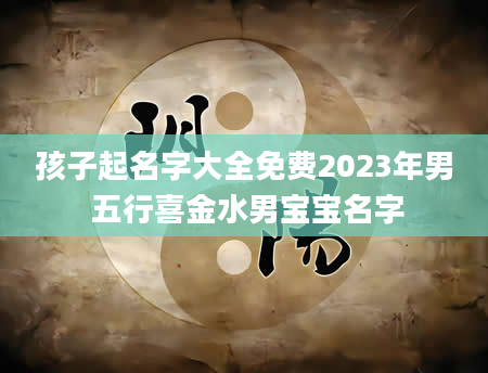 孩子起名字大全免费2023年男 五行喜金水男宝宝名字