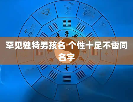 罕见独特男孩名 个性十足不雷同名字