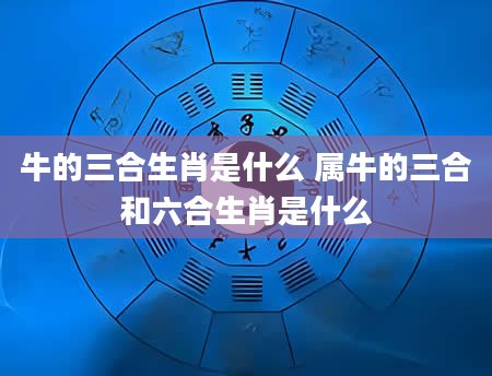牛的三合生肖是什么 属牛的三合和六合生肖是什么