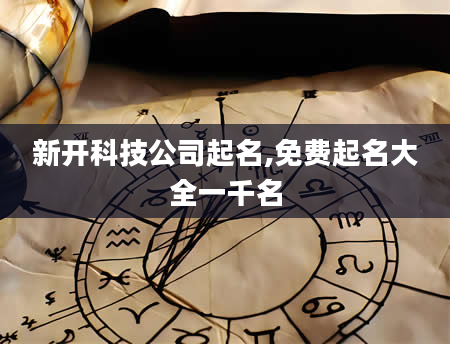 新开科技公司起名,免费起名大全一千名