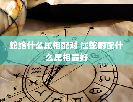 蛇给什么属相配对 属蛇的配什么属相最好