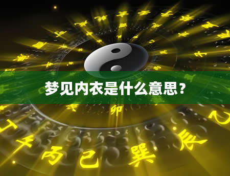 梦见内衣是什么意思？