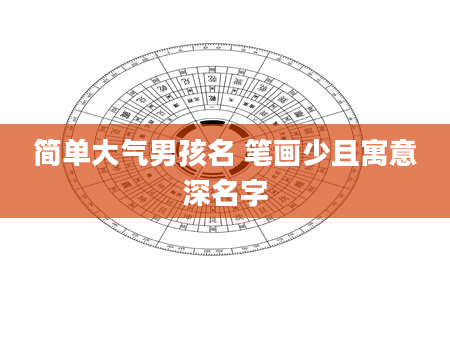 简单大气男孩名 笔画少且寓意深名字