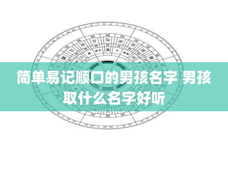 简单易记顺口的男孩名字 男孩取什么名字好听