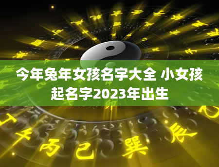 今年兔年女孩名字大全 小女孩起名字2023年出生