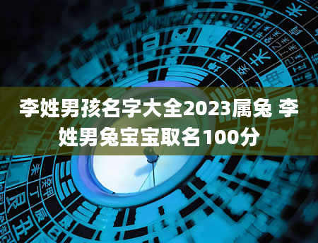 李姓男孩名字大全2023属兔 李姓男兔宝宝取名100分