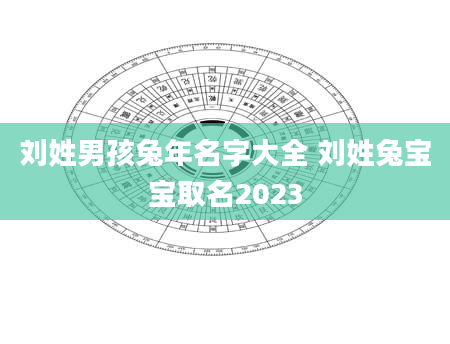 刘姓男孩兔年名字大全 刘姓兔宝宝取名2023