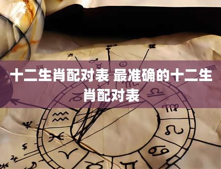 十二生肖配对表 最准确的十二生肖配对表