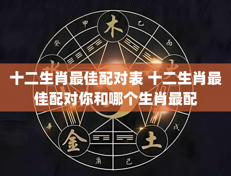 十二生肖最佳配对表 十二生肖最佳配对你和哪个生肖最配