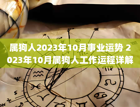 属狗人2023年10月事业运势 2023年10月属狗人工作运程详解