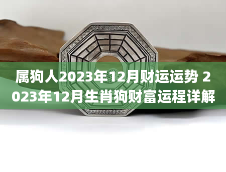 属狗人2023年12月财运运势 2023年12月生肖狗财富运程详解