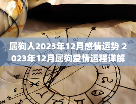 属狗人2023年12月感情运势 2023年12月属狗爱情运程详解