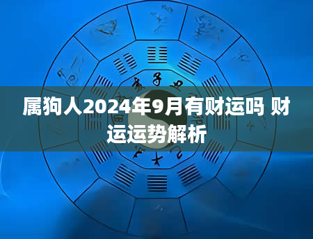 属狗人2024年9月有财运吗 财运运势解析