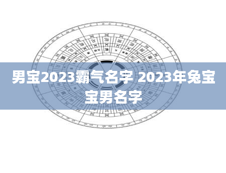 男宝2023霸气名字 2023年兔宝宝男名字