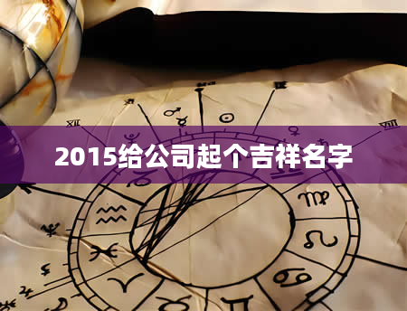 2015给公司起个吉祥名字