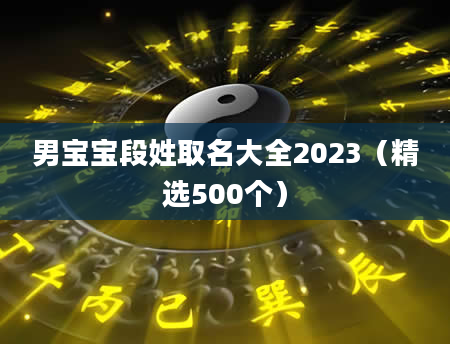 男宝宝段姓取名大全2023（精选500个）