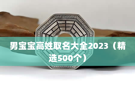 男宝宝高姓取名大全2023（精选500个）