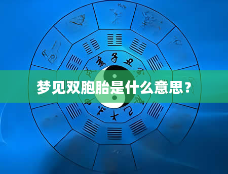 梦见双胞胎是什么意思？