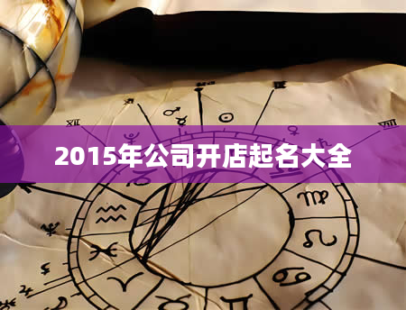 2015年公司开店起名大全